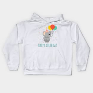 Happy Birthday || Cute Elephant Birthday Card Kids Hoodie